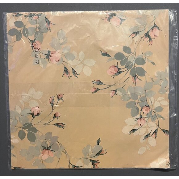 Hallmark All Occasions Sealed Gift Wrap Cream‎ Colored With Pink Roses 2 Sheets - Picture 3 of 3
